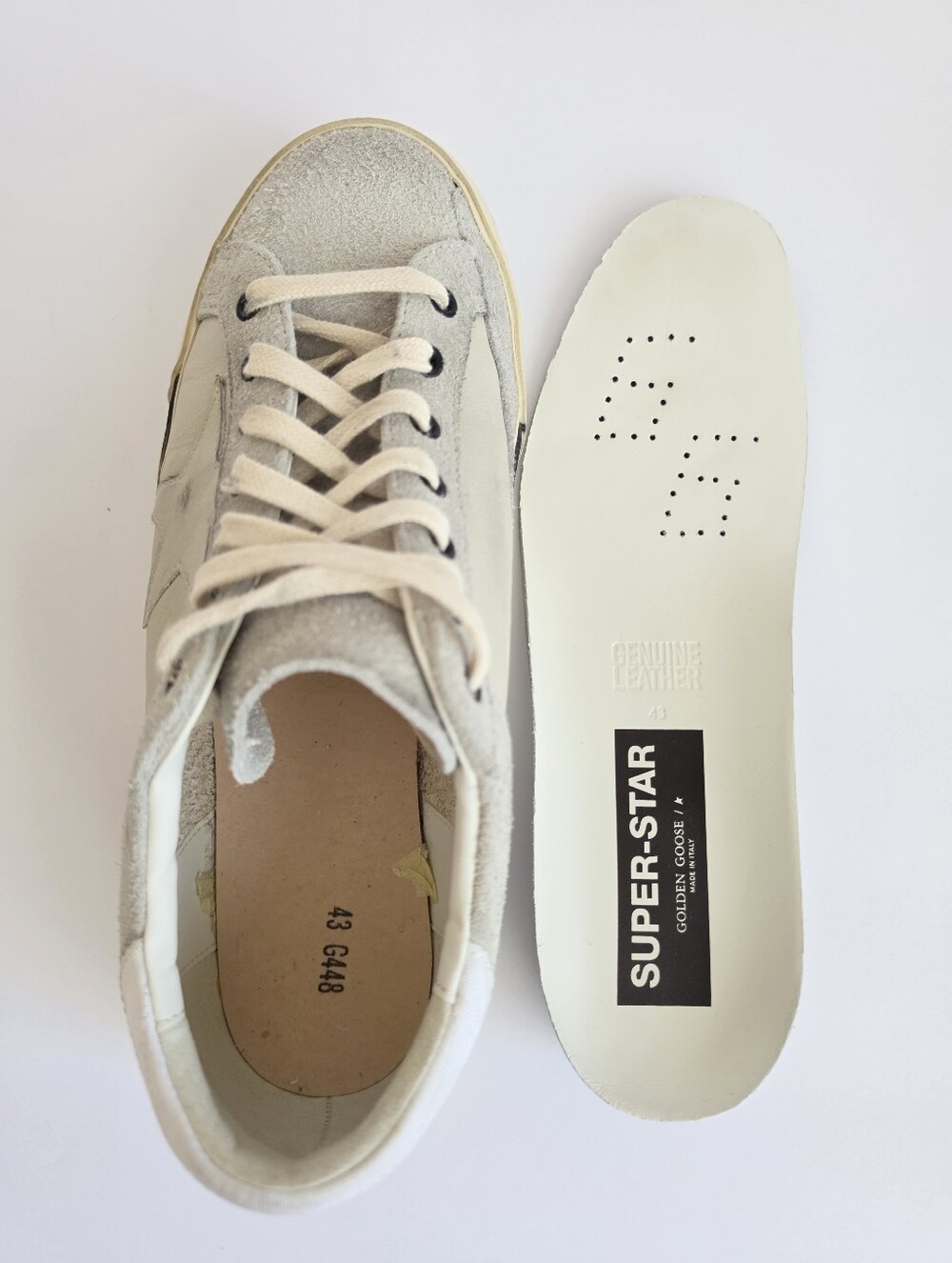 Golden Goose Superstar Black Gray Leather Sneakers Size 43 EU Men - Picture 8 of 9